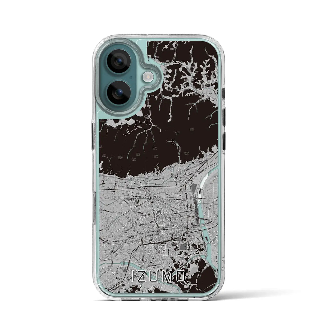 【出雲(島根県)】地図柄iPhoneケース(MagSafeタイプ)モノトーン・iPhone 16 Pro 用