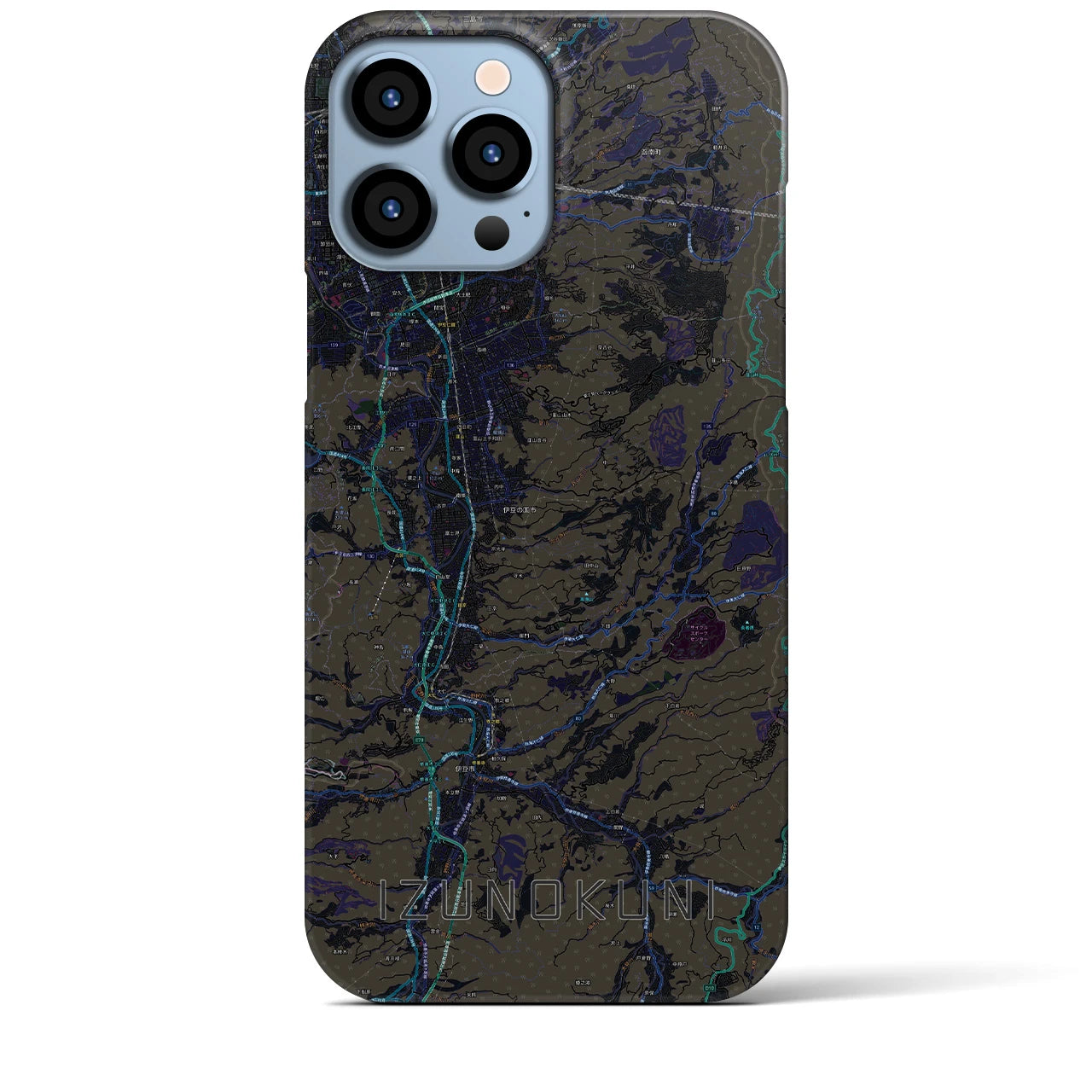 【伊豆の国（静岡県）】地図柄iPhoneケース（バックカバータイプ）