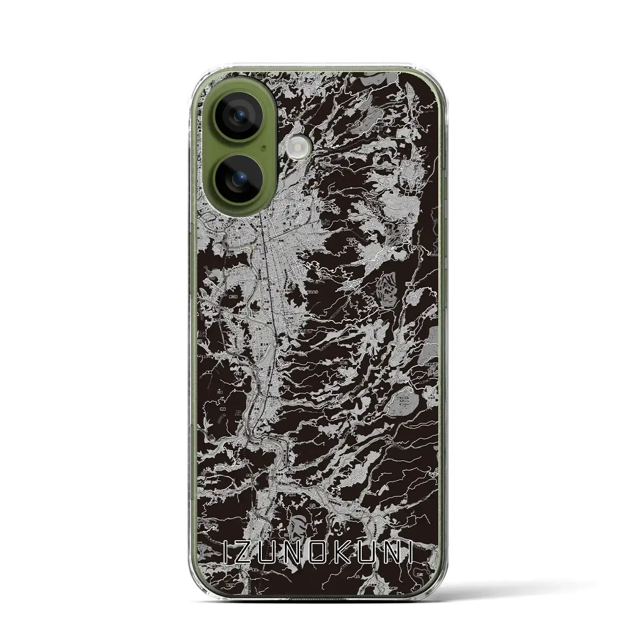 【伊豆の国（静岡県）】地図柄iPhoneケース（クリアタイプ）モノトーン・iPhone 17 Pro Max 用