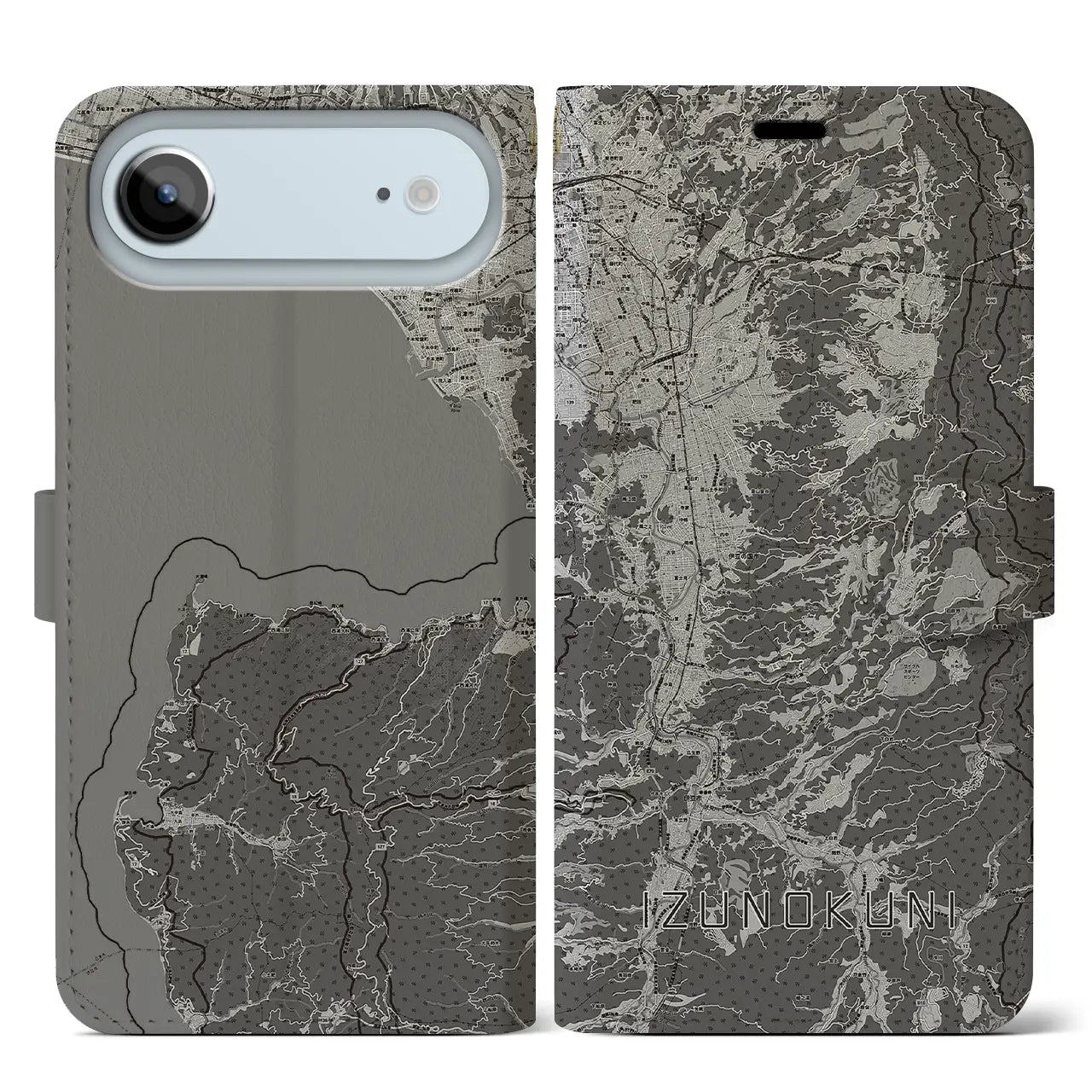 【伊豆の国（静岡県）】地図柄iPhoneケース（手帳タイプ）