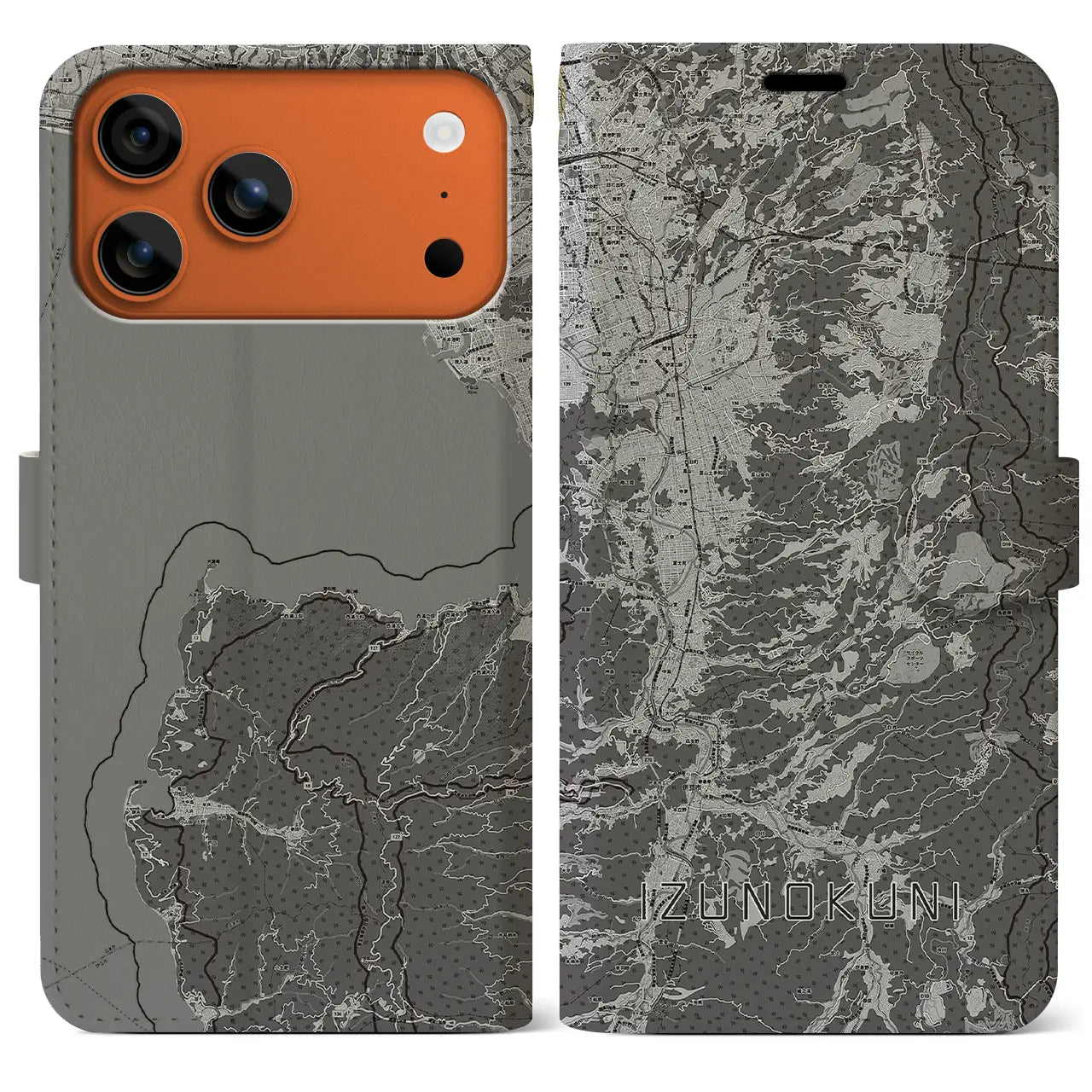 【伊豆の国（静岡県）】地図柄iPhoneケース（手帳タイプ）