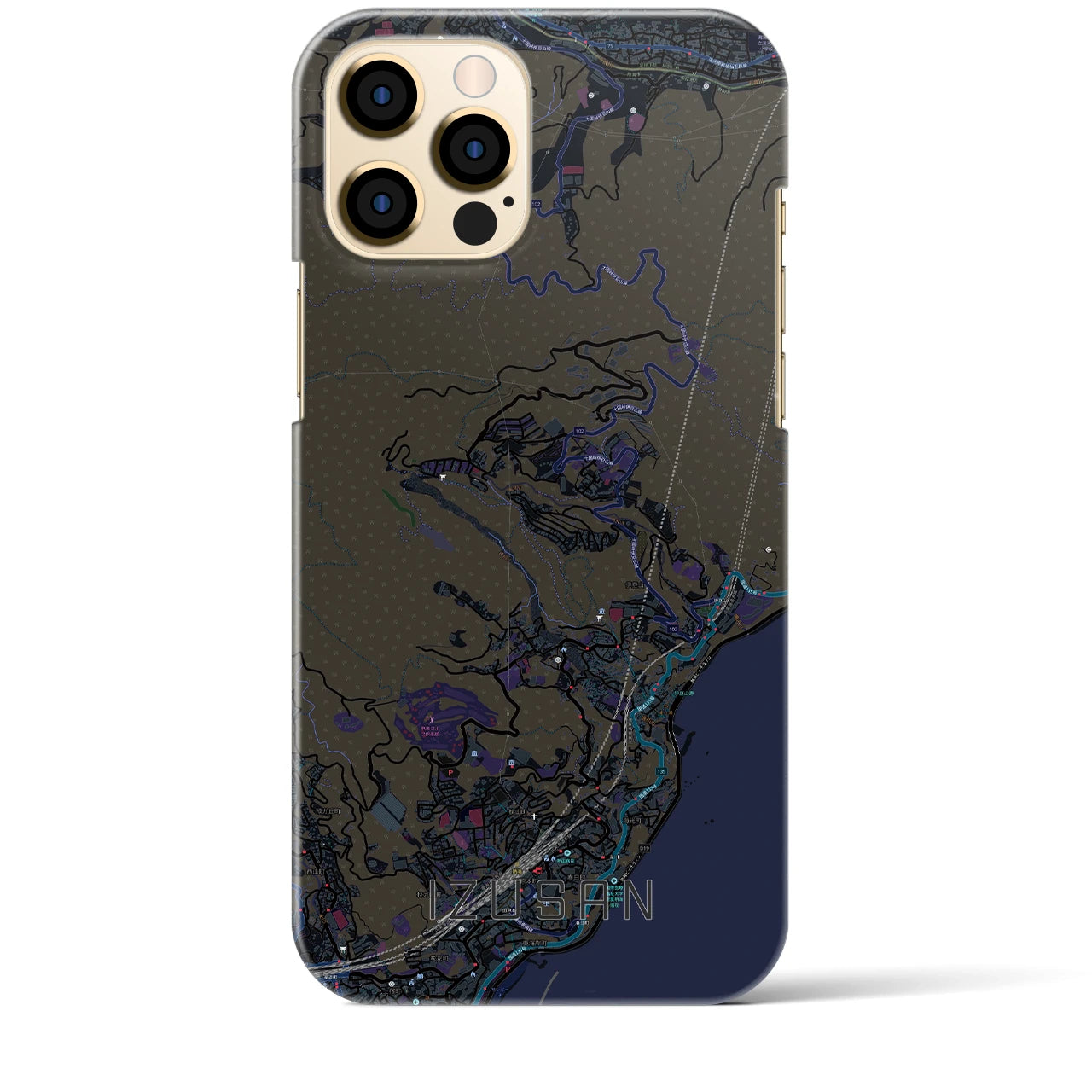【伊豆山（静岡県）】地図柄iPhoneケース（バックカバータイプ）