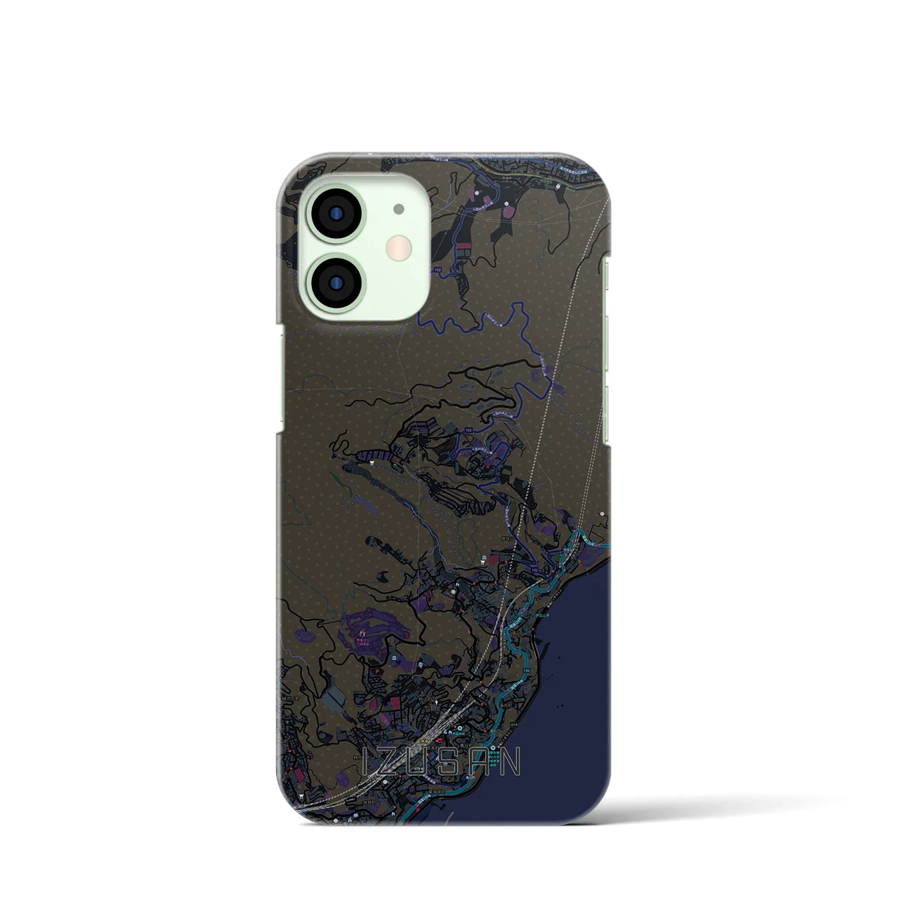 【伊豆山（静岡県）】地図柄iPhoneケース（バックカバータイプ）