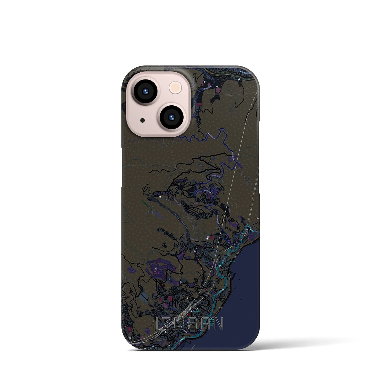 【伊豆山（静岡県）】地図柄iPhoneケース（バックカバータイプ）