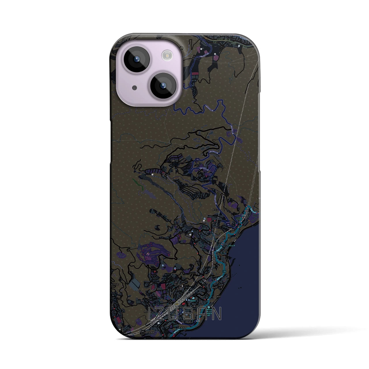 【伊豆山（静岡県）】地図柄iPhoneケース（バックカバータイプ）