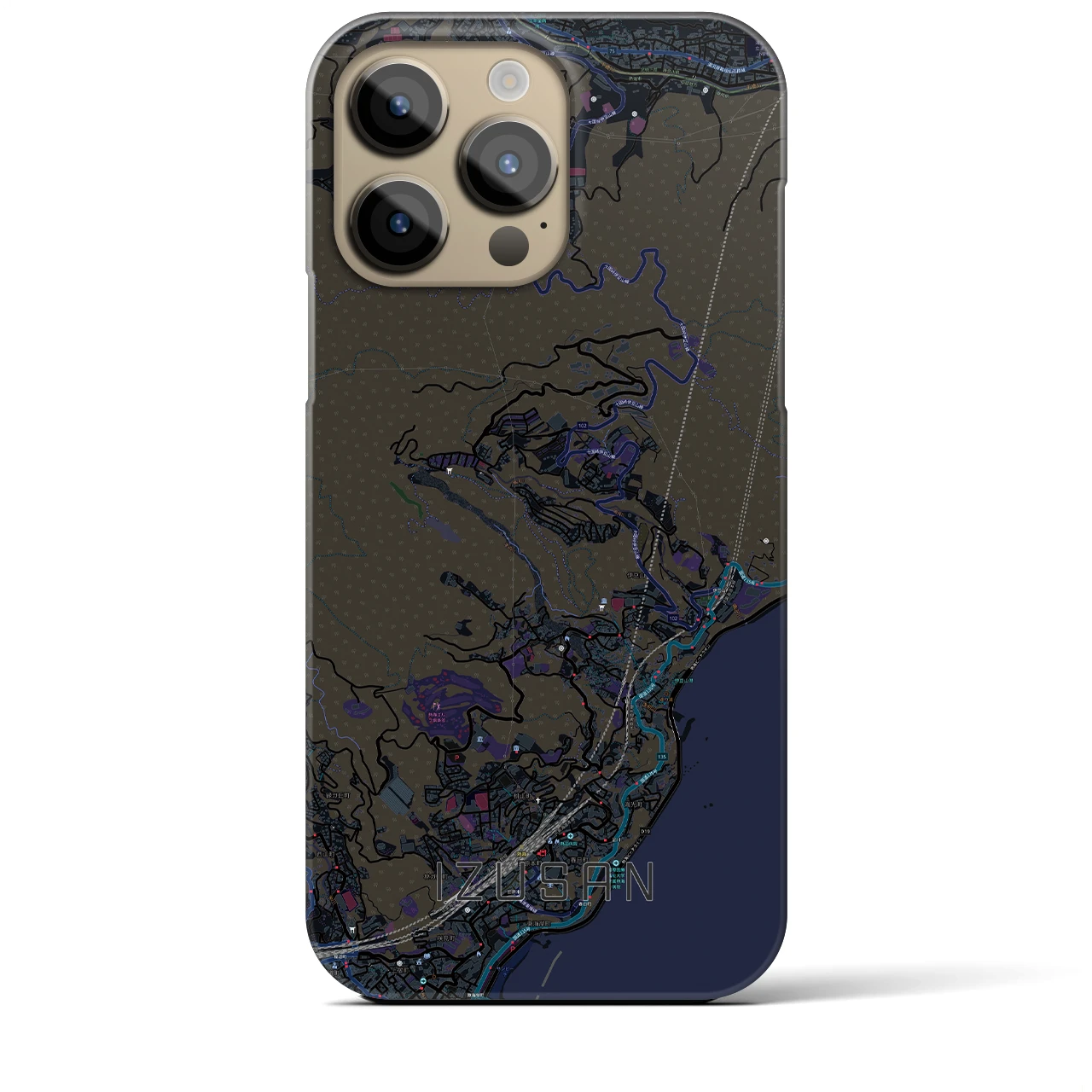 【伊豆山（静岡県）】地図柄iPhoneケース（バックカバータイプ）