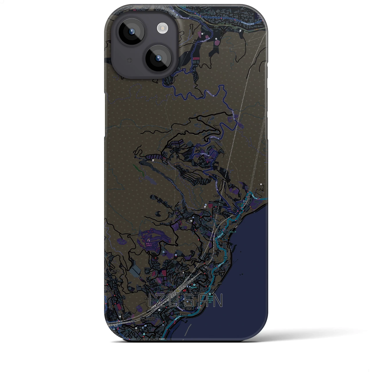 【伊豆山（静岡県）】地図柄iPhoneケース（バックカバータイプ）