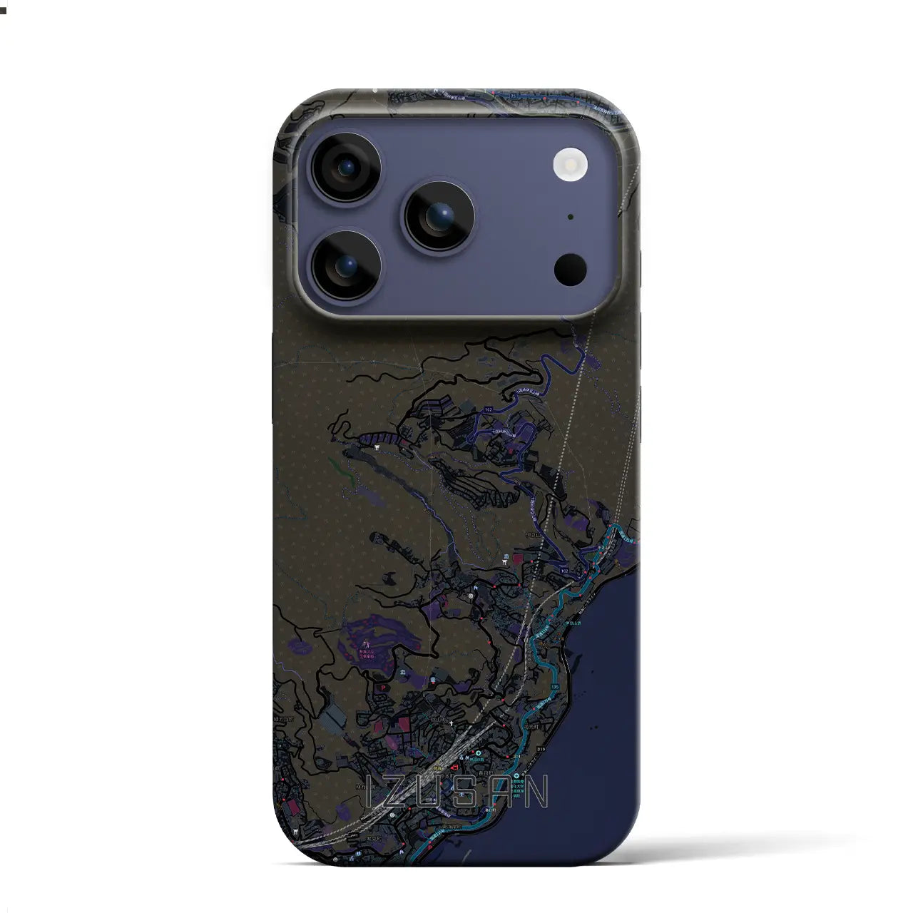 【伊豆山（静岡県）】地図柄iPhoneケース（バックカバータイプ）