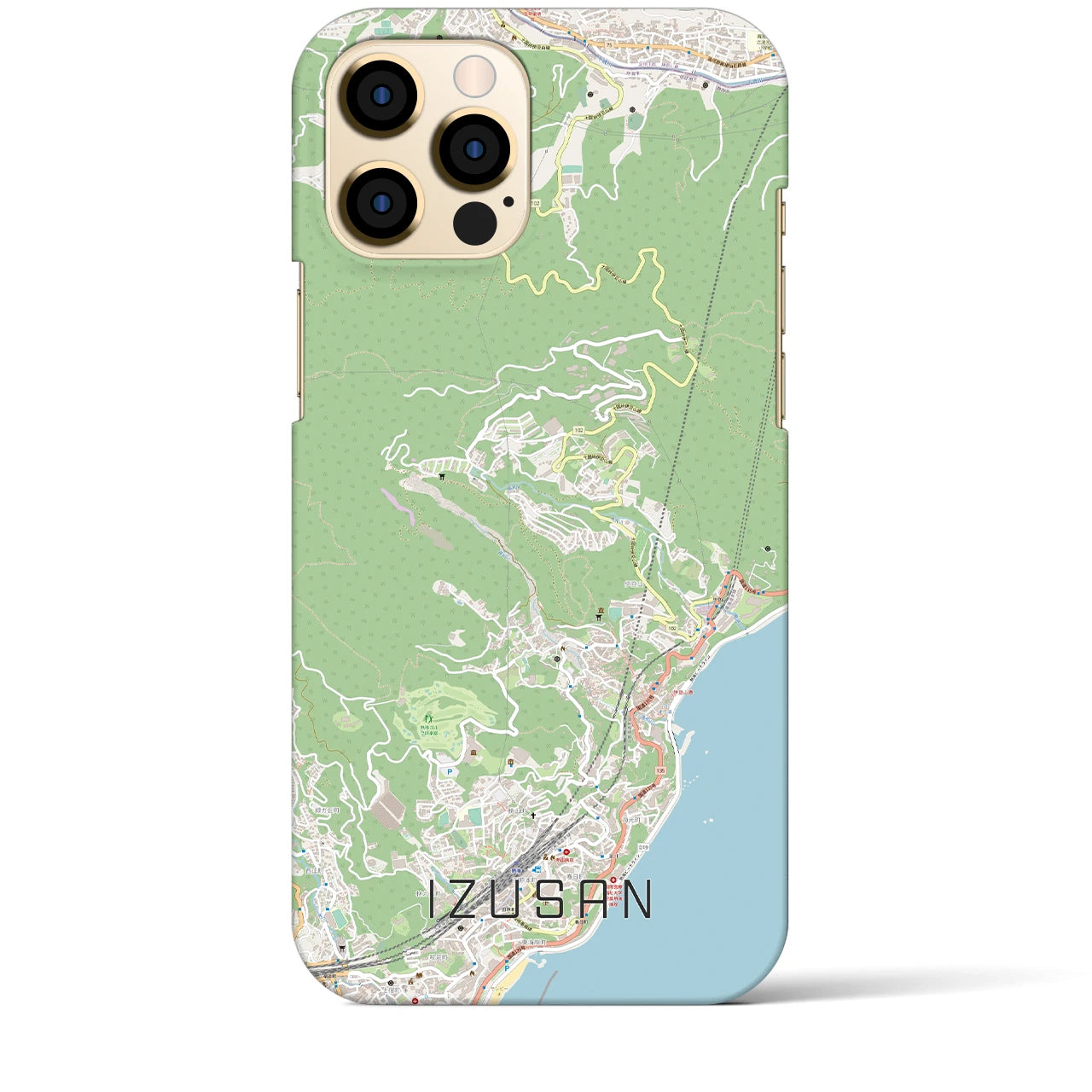 【伊豆山（静岡県）】地図柄iPhoneケース（バックカバータイプ）