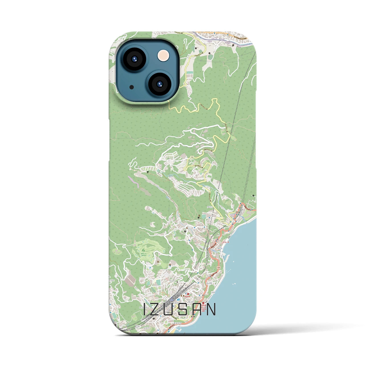 【伊豆山（静岡県）】地図柄iPhoneケース（バックカバータイプ）
