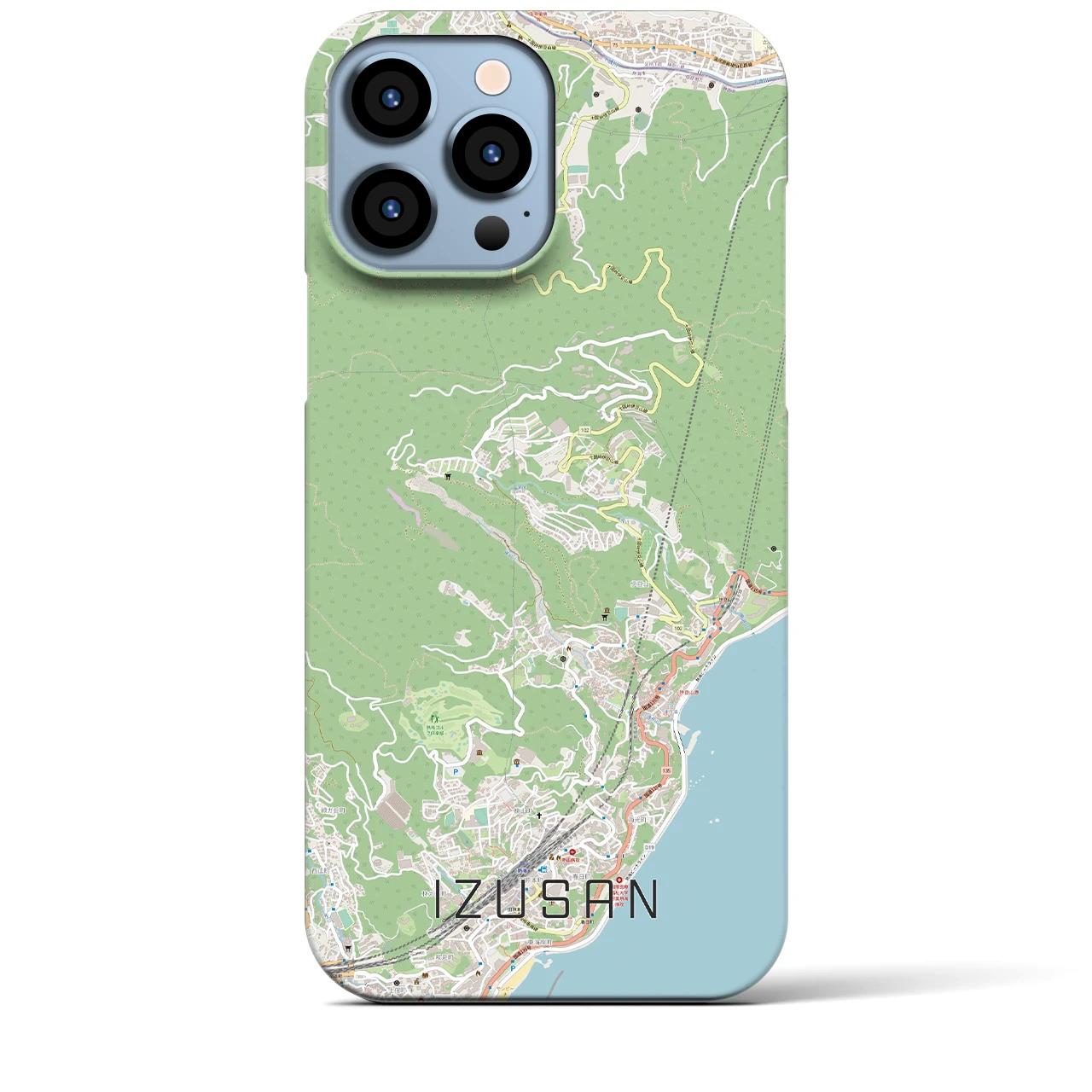 【伊豆山（静岡県）】地図柄iPhoneケース（バックカバータイプ）