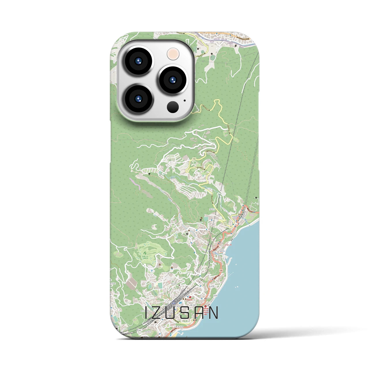 【伊豆山（静岡県）】地図柄iPhoneケース（バックカバータイプ）