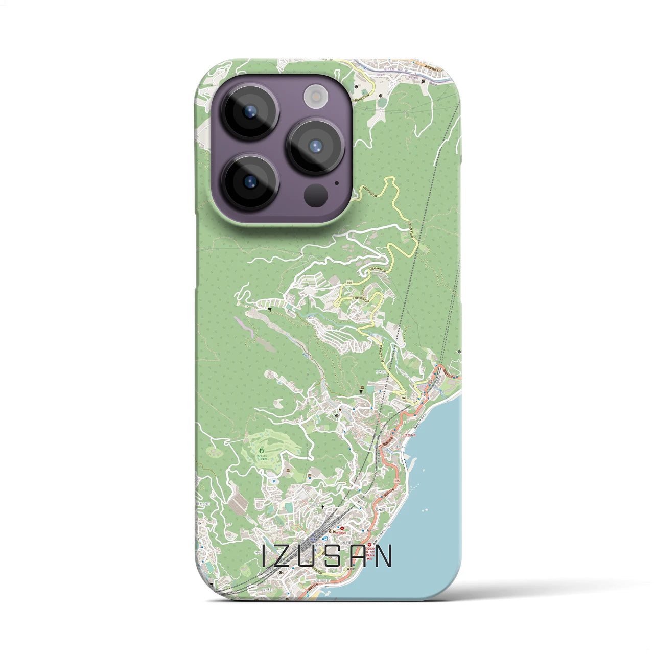 【伊豆山（静岡県）】地図柄iPhoneケース（バックカバータイプ）