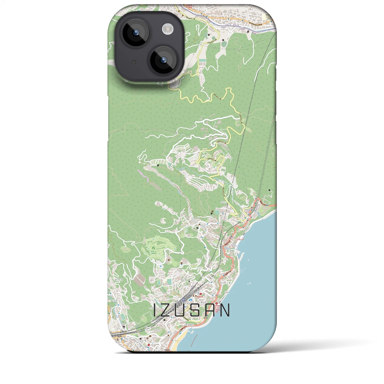 【伊豆山（静岡県）】地図柄iPhoneケース（バックカバータイプ）
