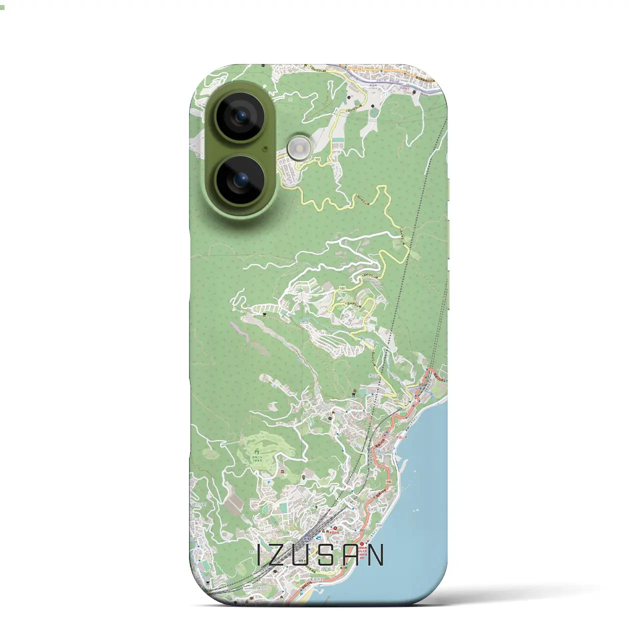 【伊豆山（静岡県）】地図柄iPhoneケース（バックカバータイプ）