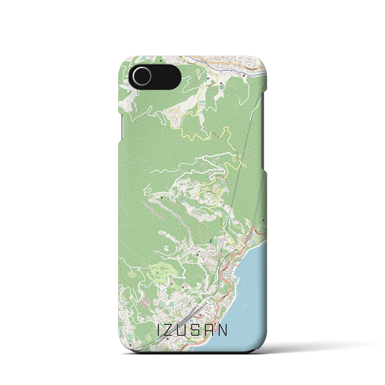 【伊豆山（静岡県）】地図柄iPhoneケース（バックカバータイプ）