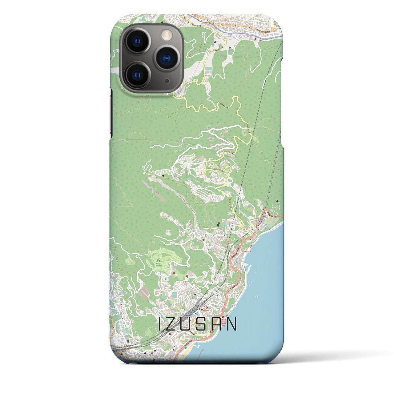 【伊豆山（静岡県）】地図柄iPhoneケース（バックカバータイプ）