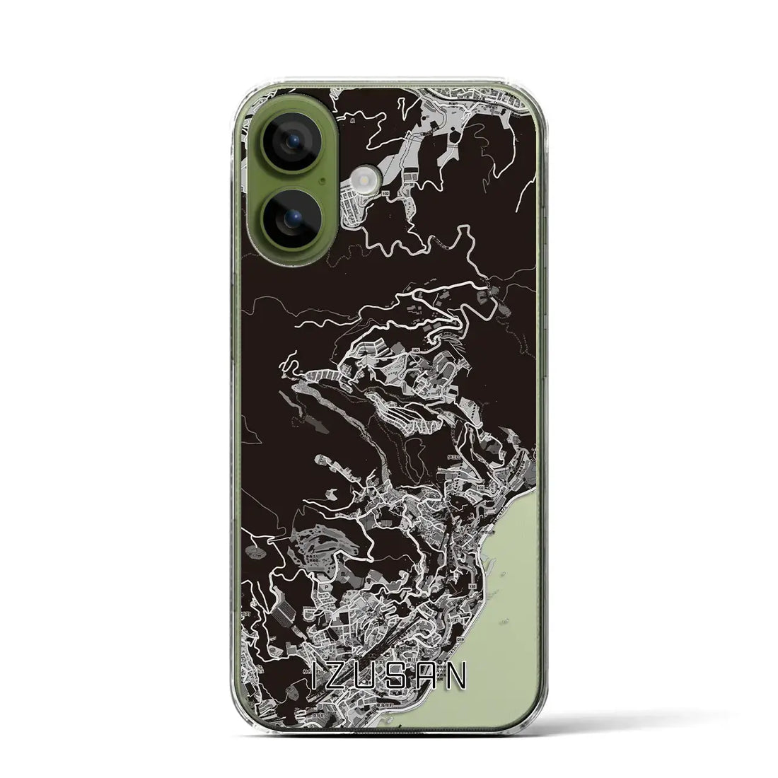 【伊豆山(静岡県)】地図柄iPhoneケース(クリアタイプ)モノトーン・iPhone 17 Pro Max 用