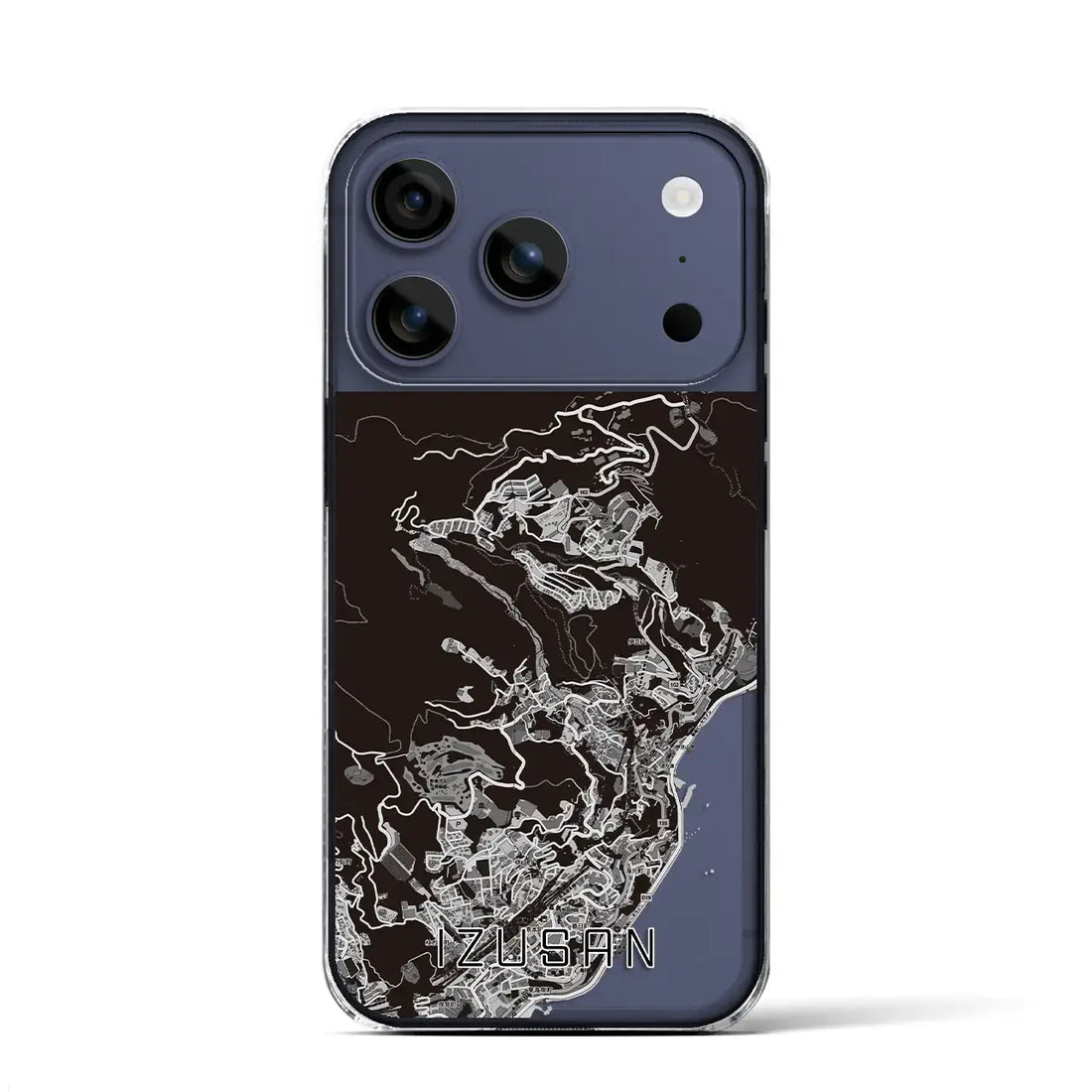 【伊豆山(静岡県)】地図柄iPhoneケース(クリアタイプ)モノトーン・iPhone 17 Pro Max 用