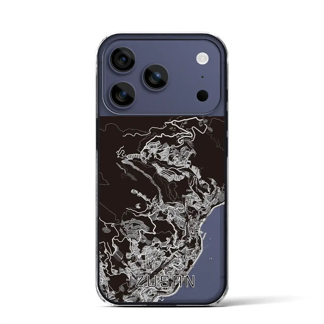 【伊豆山（静岡県）】地図柄iPhoneケース（クリアタイプ）モノトーン・iPhone 17 Pro Max 用