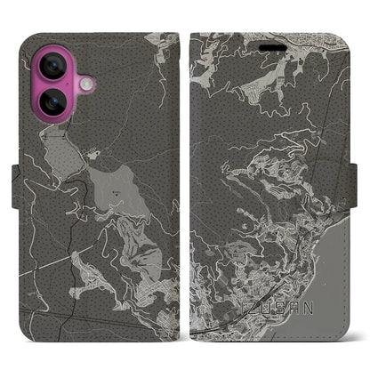 【伊豆山（静岡県）】地図柄iPhoneケース（手帳タイプ）モノトーン・iPhone 16 Pro 用
