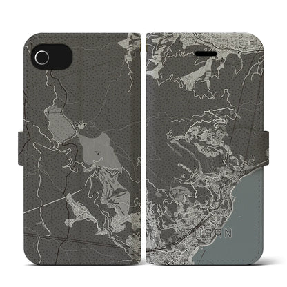 【伊豆山（静岡県）】地図柄iPhoneケース（手帳タイプ）モノトーン・iPhone SE（第3 / 第2世代） / 8 / 7 / 6s / 6 用