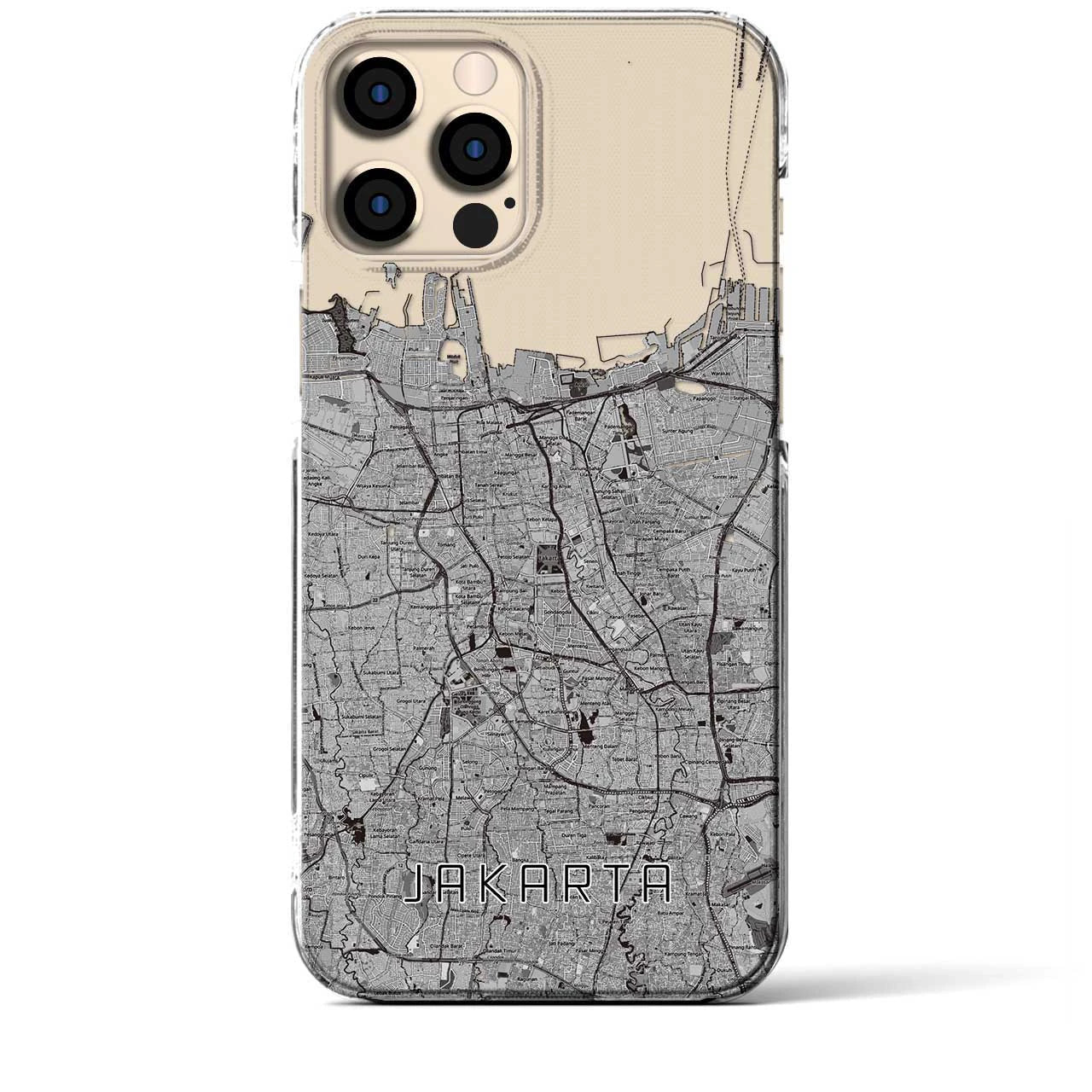 【ジャカルタ（インドネシア）】地図柄iPhoneケース（クリアタイプ）