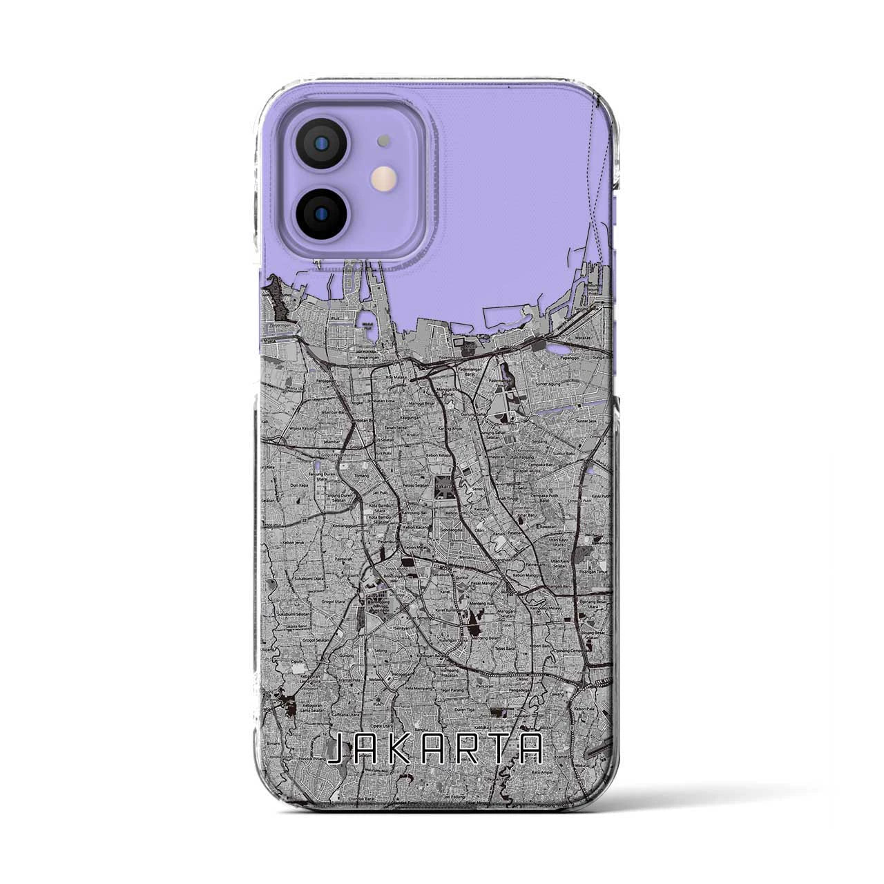 【ジャカルタ（インドネシア）】地図柄iPhoneケース（クリアタイプ）