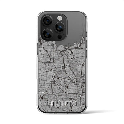 【ジャカルタ（インドネシア）】地図柄iPhoneケース（クリアタイプ）モノトーン・iPhone 16 用