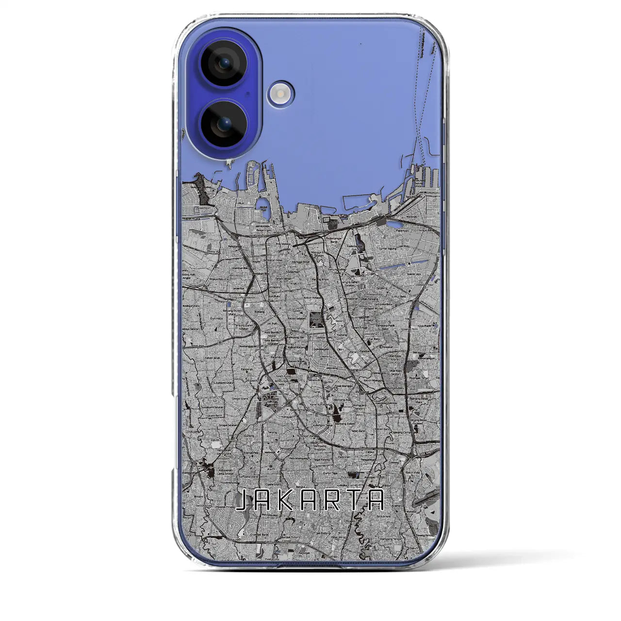 【ジャカルタ（インドネシア）】地図柄iPhoneケース（クリアタイプ）