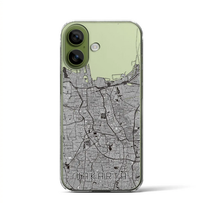 【ジャカルタ（インドネシア）】地図柄iPhoneケース（クリアタイプ）