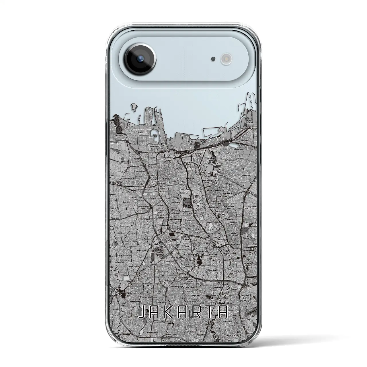 【ジャカルタ（インドネシア）】地図柄iPhoneケース（クリアタイプ）