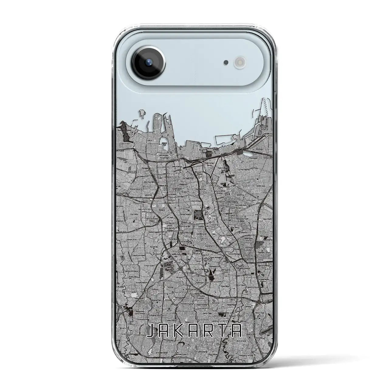 【ジャカルタ（インドネシア）】地図柄iPhoneケース（クリアタイプ）