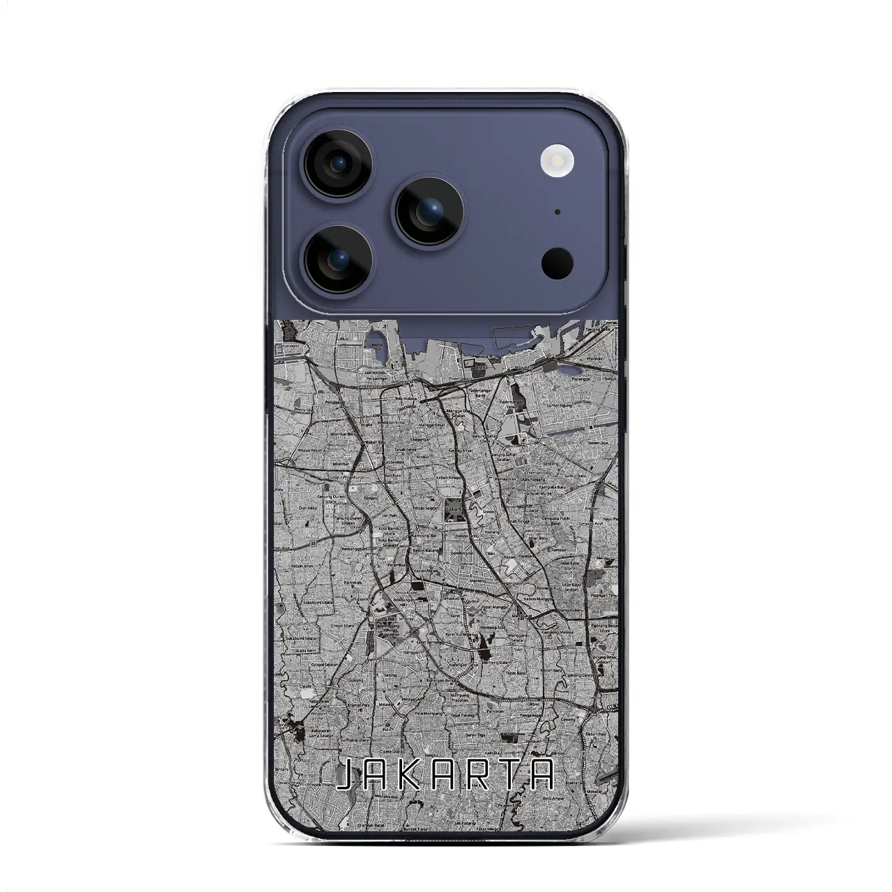 【ジャカルタ（インドネシア）】地図柄iPhoneケース（クリアタイプ）