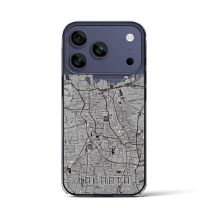 【ジャカルタ（インドネシア）】地図柄iPhoneケース（クリアタイプ）