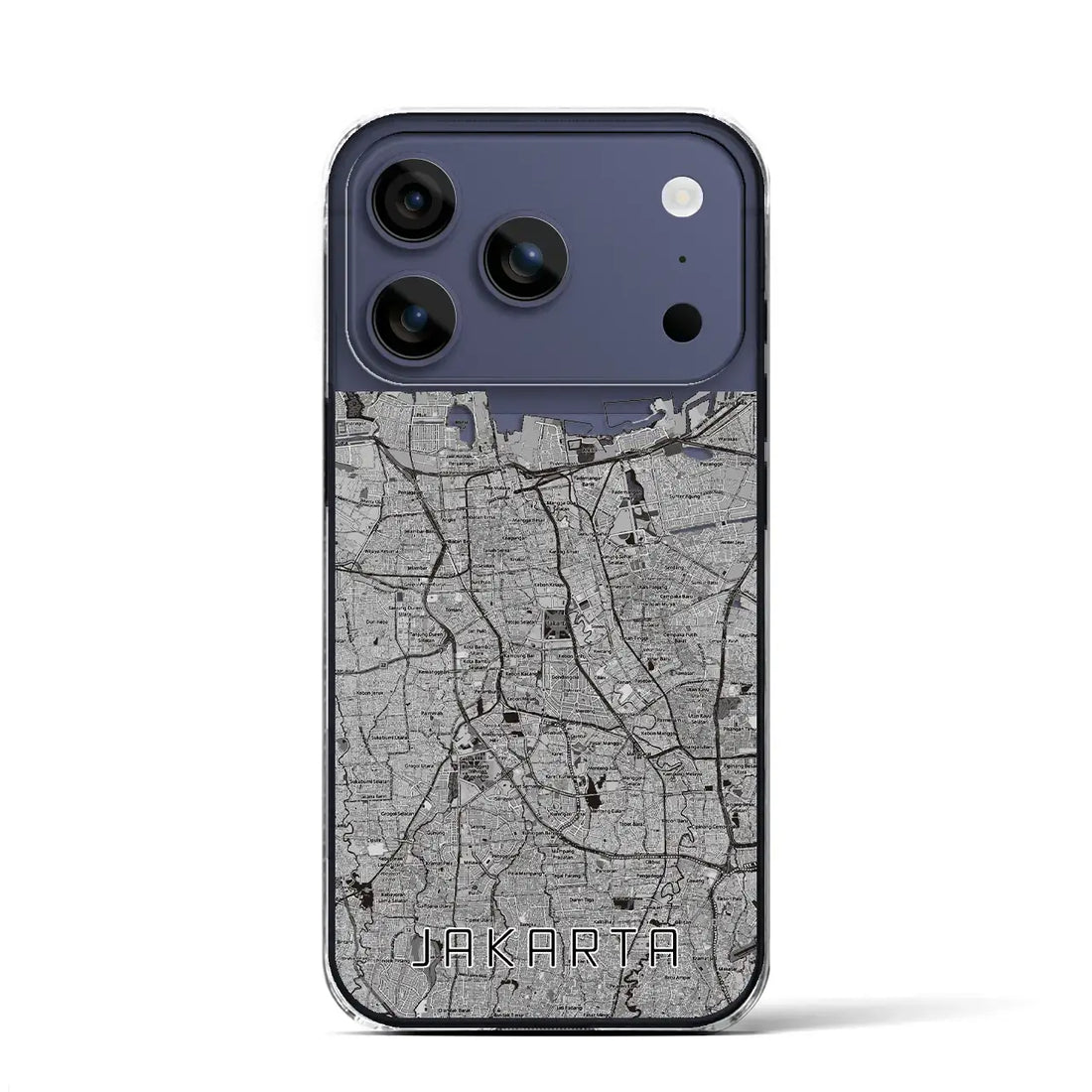 【ジャカルタ（インドネシア）】地図柄iPhoneケース（クリアタイプ）