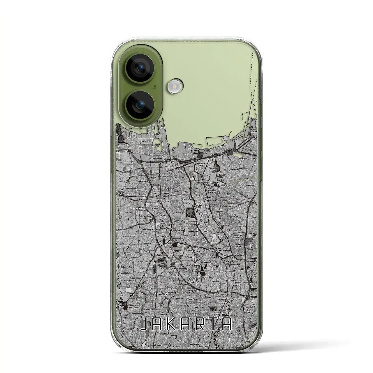 【ジャカルタ（インドネシア）】地図柄iPhoneケース（クリアタイプ）