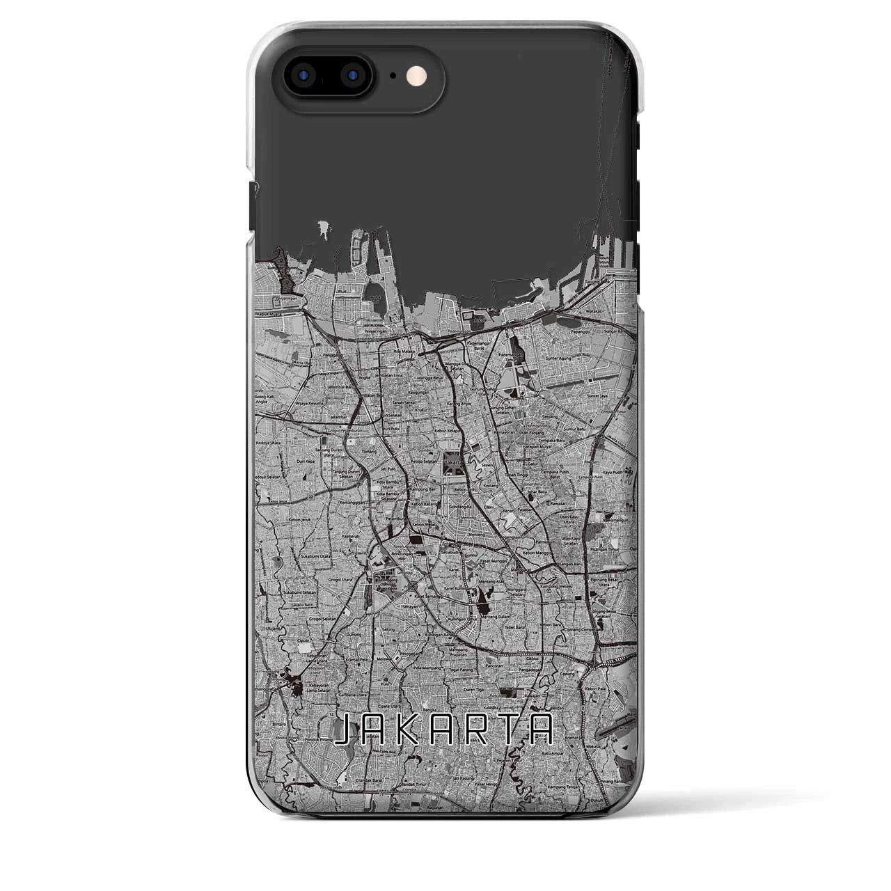 【ジャカルタ（インドネシア）】地図柄iPhoneケース（クリアタイプ）