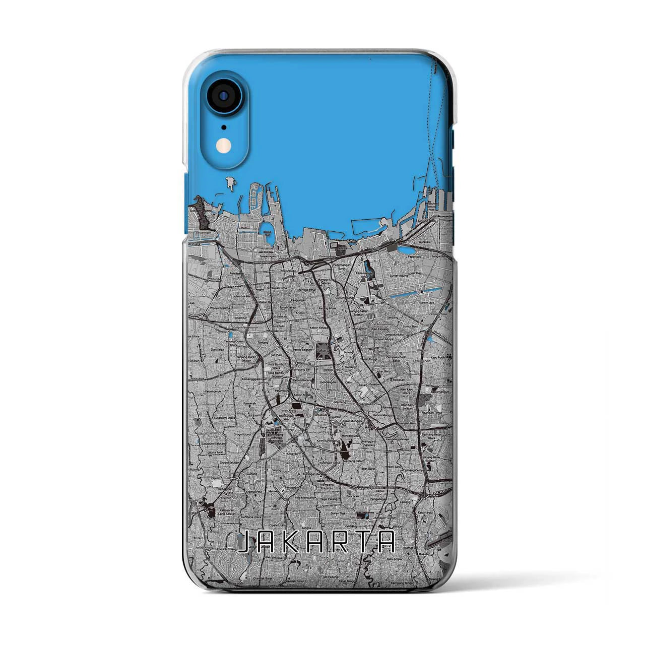 【ジャカルタ（インドネシア）】地図柄iPhoneケース（クリアタイプ）