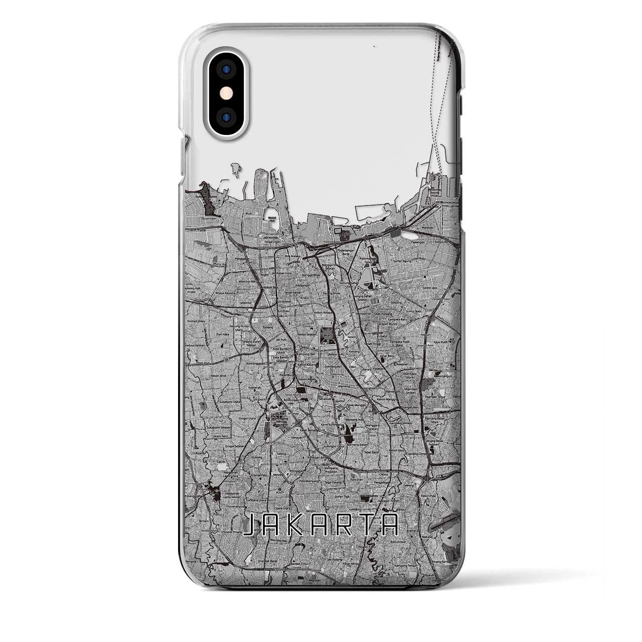 【ジャカルタ（インドネシア）】地図柄iPhoneケース（クリアタイプ）