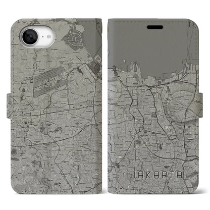 【ジャカルタ（インドネシア）】地図柄iPhoneケース（手帳タイプ）