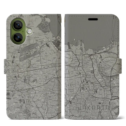 【ジャカルタ（インドネシア）】地図柄iPhoneケース（手帳タイプ）