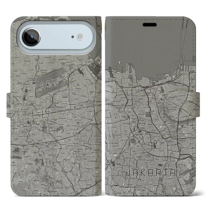 【ジャカルタ（インドネシア）】地図柄iPhoneケース（手帳タイプ）
