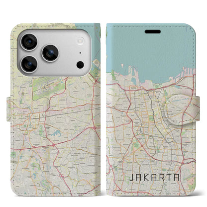 【ジャカルタ（インドネシア）】地図柄iPhoneケース（手帳タイプ）