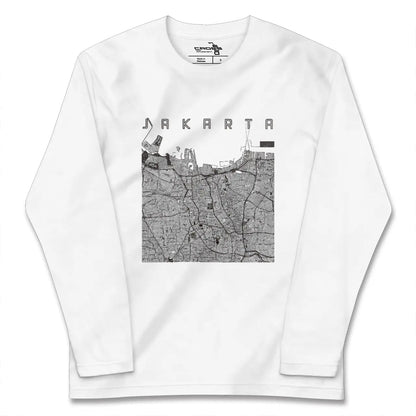 【ジャカルタ（インドネシア）】地図柄ロングスリーブTシャツ