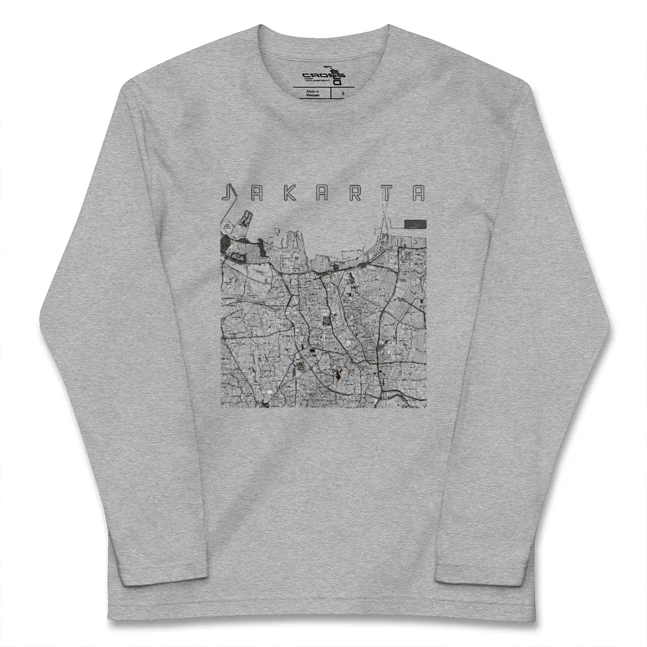 【ジャカルタ（インドネシア）】地図柄ロングスリーブTシャツ