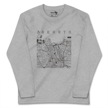 【ジャカルタ（インドネシア）】地図柄ロングスリーブTシャツ