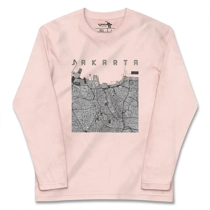 【ジャカルタ（インドネシア）】地図柄ロングスリーブTシャツ