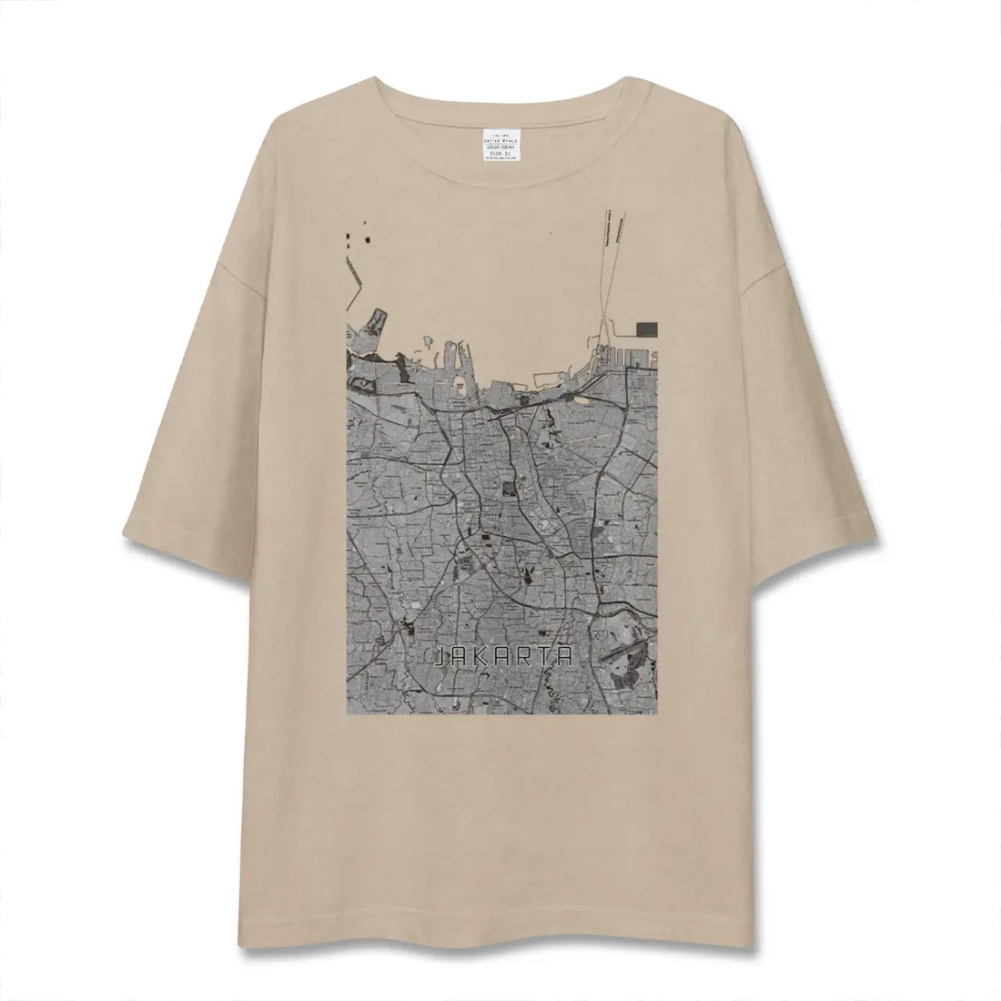 【ジャカルタ（インドネシア）】地図柄ビッグシルエットTシャツ