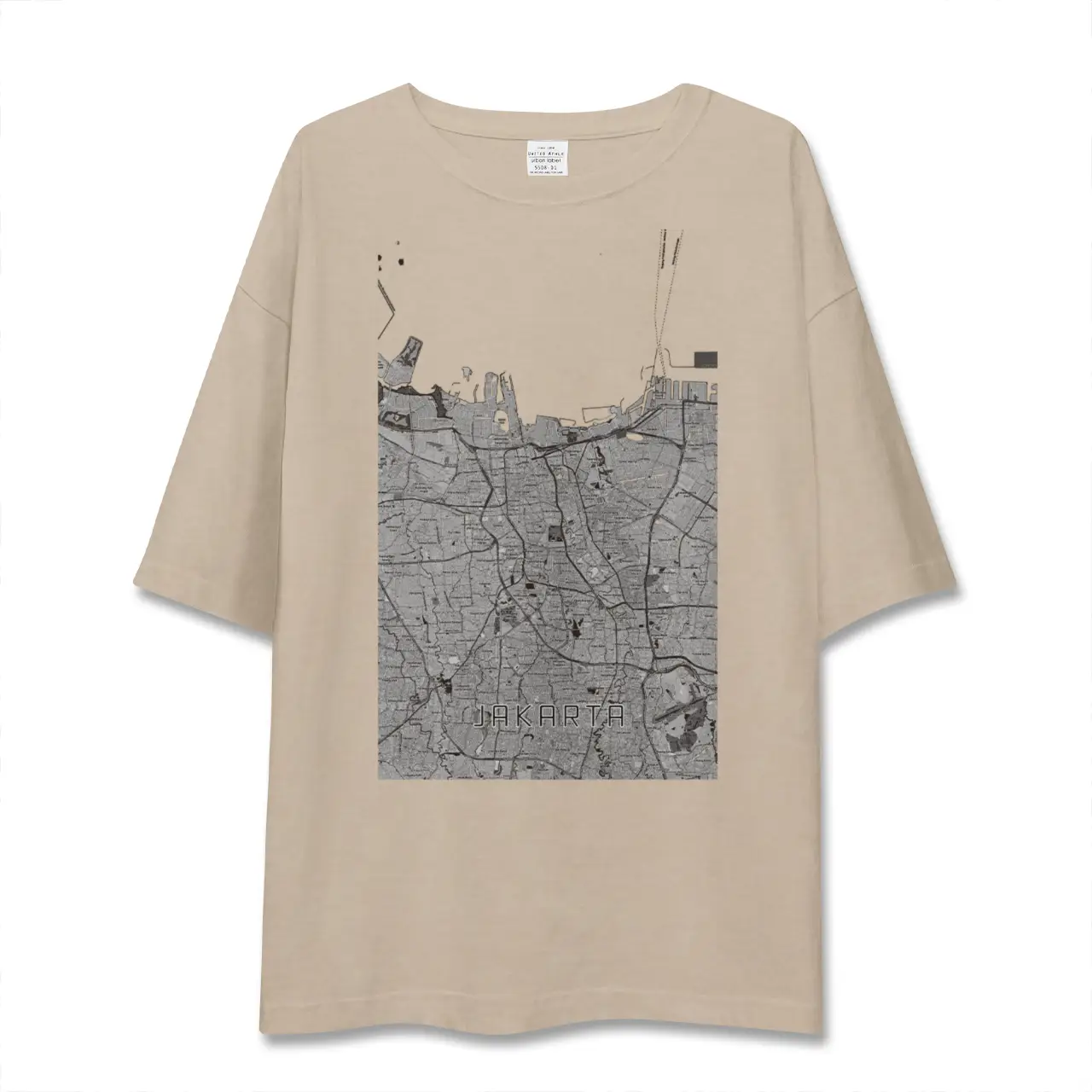 【ジャカルタ（インドネシア）】地図柄ビッグシルエットTシャツ